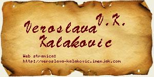 Veroslava Kalaković vizit kartica